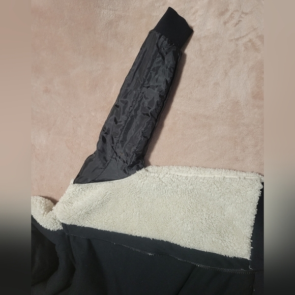 Timberland Kids L/G (6) Black Full-Zip Sherpa Lined Hoodie Sweatshirt Jacket - Picture 7 of 9